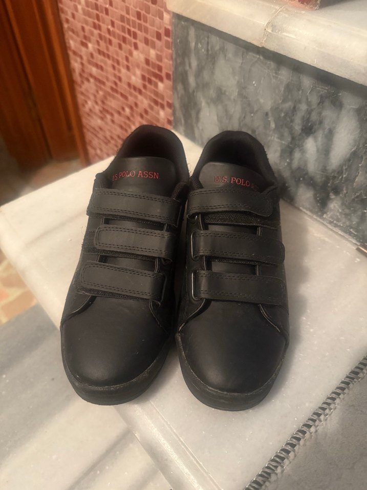 U.S. Polo Assn. Siyah Kadın Cırtlı Sneakers - Görsel 3