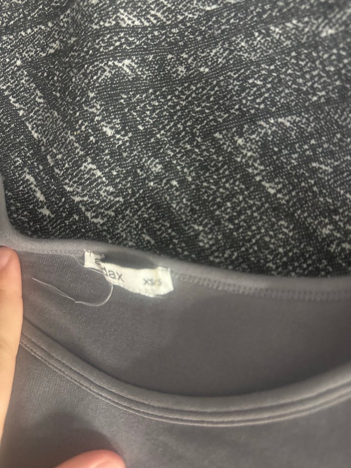 Gri Uzun Kollu Crop Top - Görsel 2