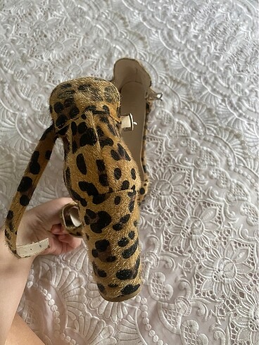 37 Beden Leoparlı topuklu ayakkabı