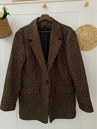 Leopar blazer ceket