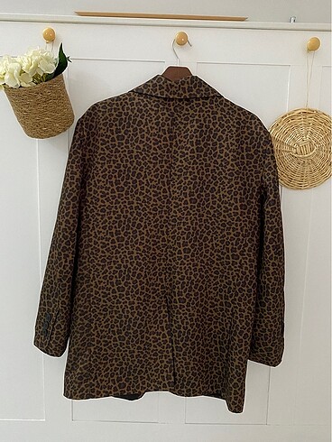 42 Beden kahverengi Renk Leopar blazer ceket