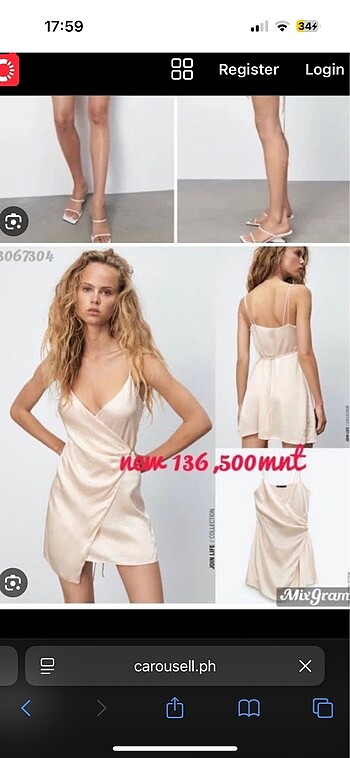 xs Beden Zara Saten Elbise