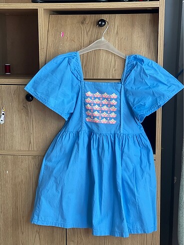 7 Yaş Beden Kız çocuk yazlık mavi elbise