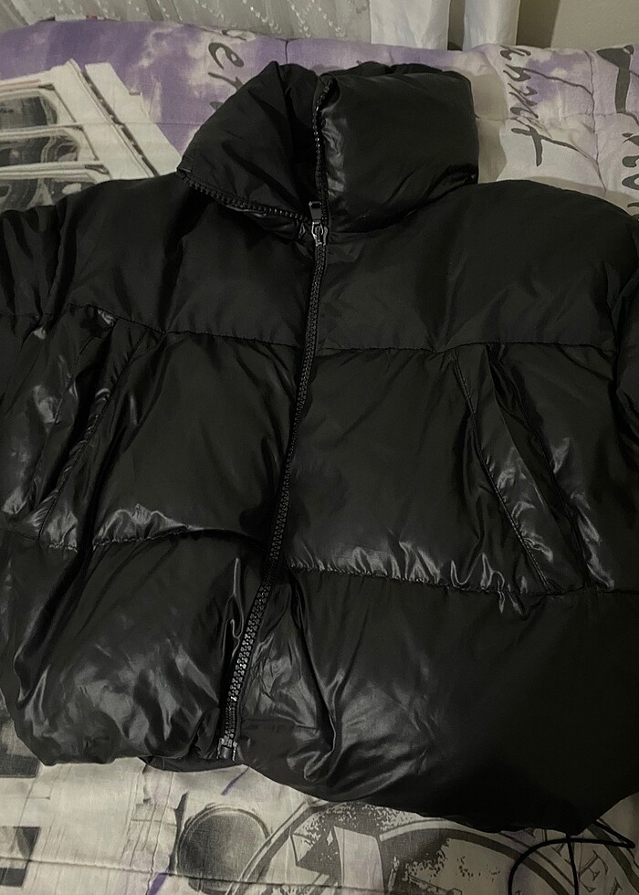 KADIN SİYAH ŞİŞME MONT - Görsel 5