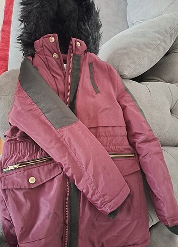 7 Yaş Beden bordo Renk Çocuk mont