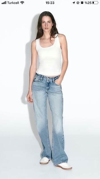Zara Zara kalın askılı poliamid bluz Ekru renk
