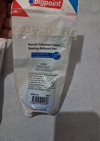 Beden Renk Spiralli Tükenmez Kalem