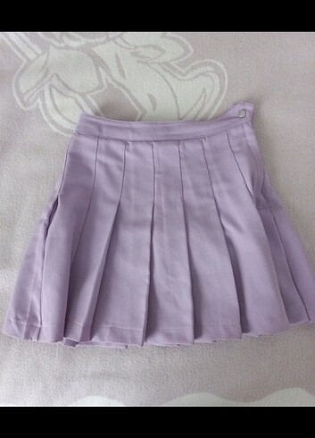 H&M lila pileli etek