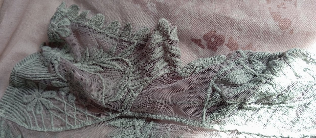 Bohem Gri Dantelli Kadın üstlük - Görsel 2