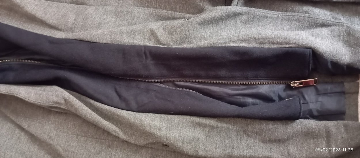 Gri Erkek Keten Midi Ceket Fermuarlı - Görsel 3