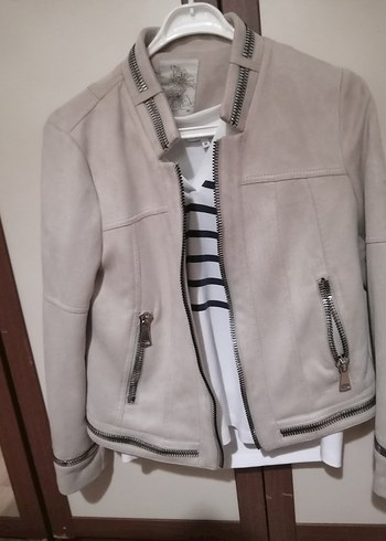 40 Beden Bej Süet Kadın i Ceket
