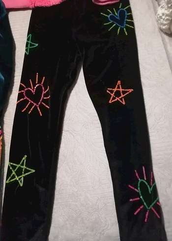 Kız Çocuk Renkli İşlemeli Payetli Tayt3 parca - Görsel 7