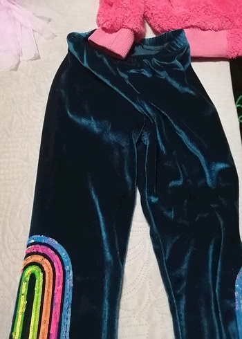 Kız Çocuk Renkli İşlemeli Payetli Tayt3 parca - Görsel 8