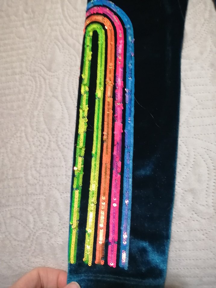 Kız Çocuk Renkli İşlemeli Payetli Tayt3 parca - Görsel 3