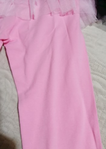 Kız Çocuk Pullu Pembe Tayt 3lü - Görsel 4