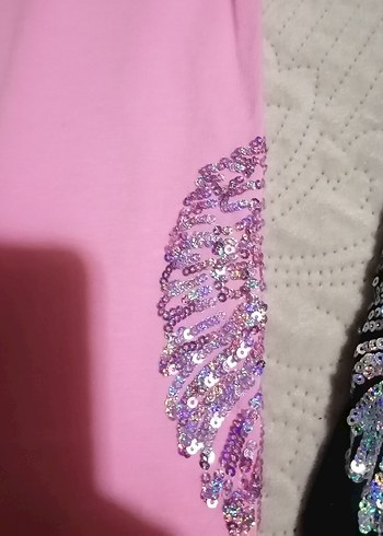 Kız Çocuk Pullu Pembe Tayt 3lü - Görsel 2