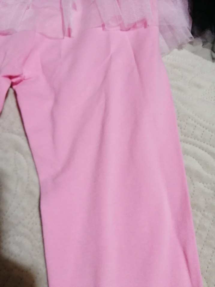 Kız Çocuk Pullu Pembe Tayt 3lü - Görsel 4