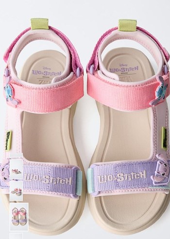 Kızlar için Renkli Velcro Bantlı Sandalet - Görsel 2