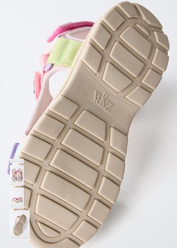 Kızlar için Renkli Velcro Bantlı Sandalet - Görsel 5