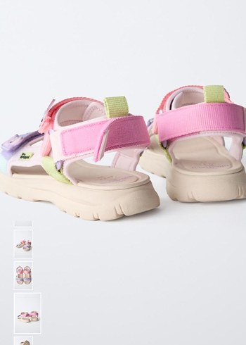 Kızlar için Renkli Velcro Bantlı Sandalet - Görsel 3