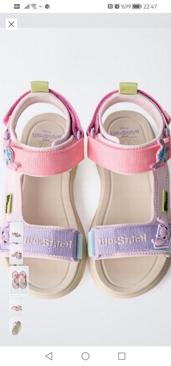 Kızlar için Renkli Velcro Bantlı Sandalet - Görsel 2