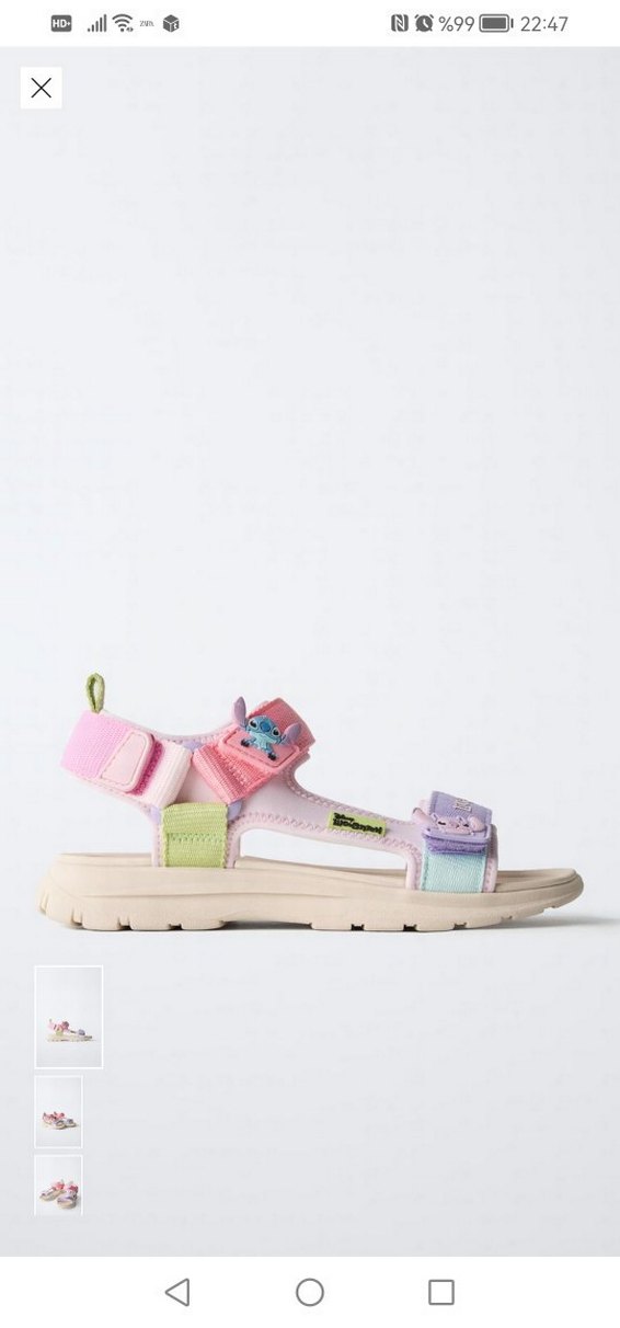 Kızlar için Renkli Velcro Bantlı Sandalet - Görsel 4