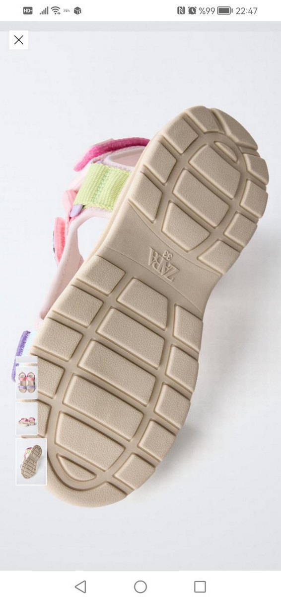 Kızlar için Renkli Velcro Bantlı Sandalet - Görsel 5