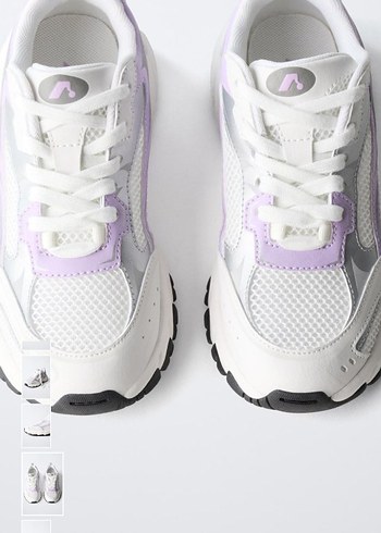 Beyaz Bağcıklı Platform Topuklu Spor Ayakkabı - Görsel 3