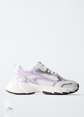 Beyaz Bağcıklı Platform Topuklu Spor Ayakkabı - Görsel 2