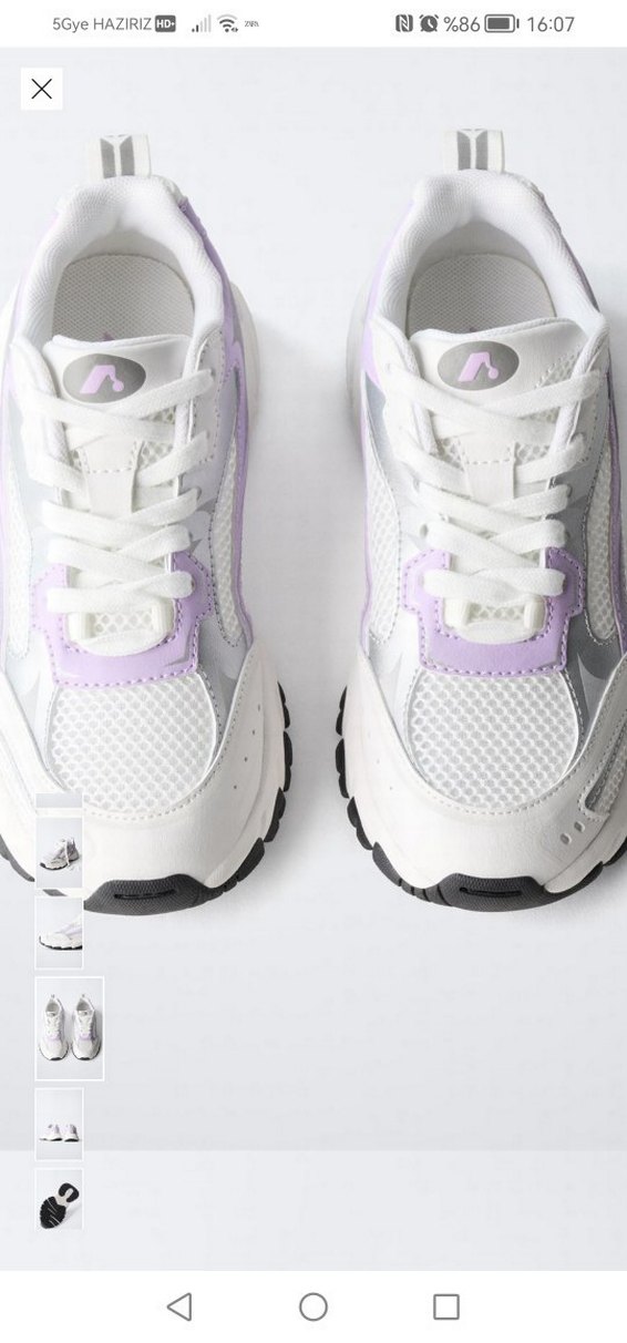 Beyaz Bağcıklı Platform Topuklu Spor Ayakkabı - Görsel 3