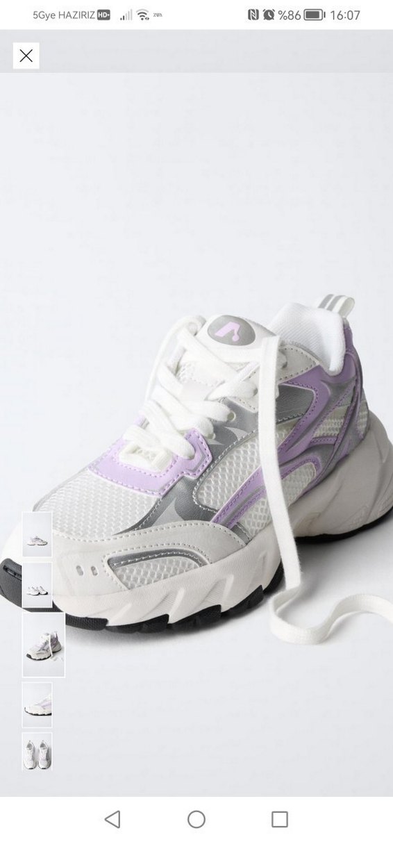 Beyaz Bağcıklı Platform Topuklu Spor Ayakkabı - Görsel 5