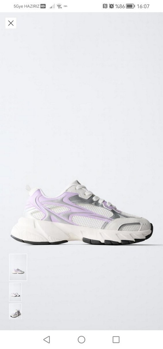 Beyaz Bağcıklı Platform Topuklu Spor Ayakkabı - Görsel 2