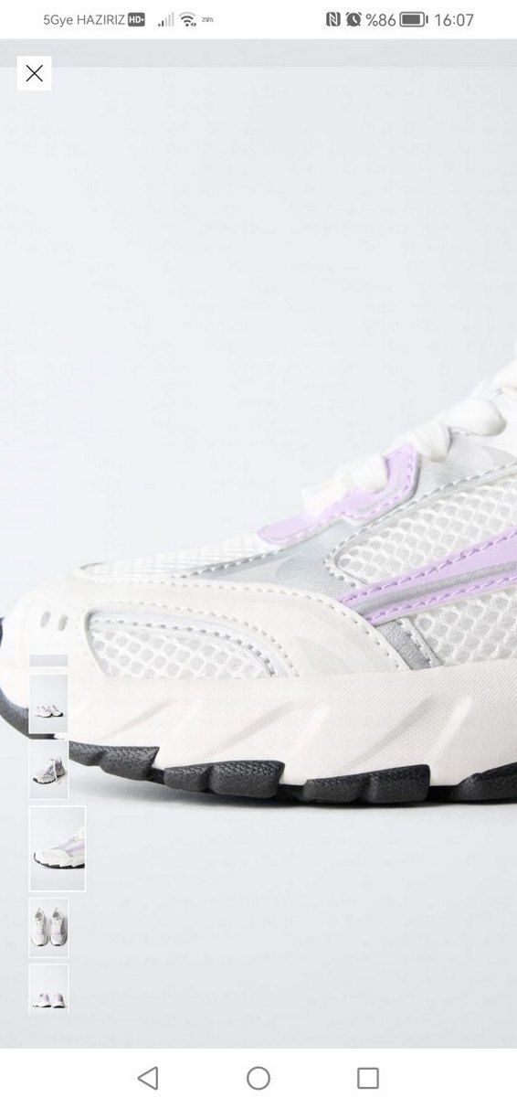 Beyaz Bağcıklı Platform Topuklu Spor Ayakkabı - Görsel 4