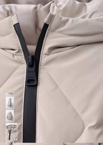 Bej Kapüşonlu Midi Kışlık Mont - Görsel 4