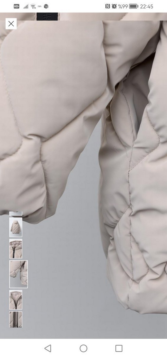 Bej Kapüşonlu Midi Kışlık Mont - Görsel 3