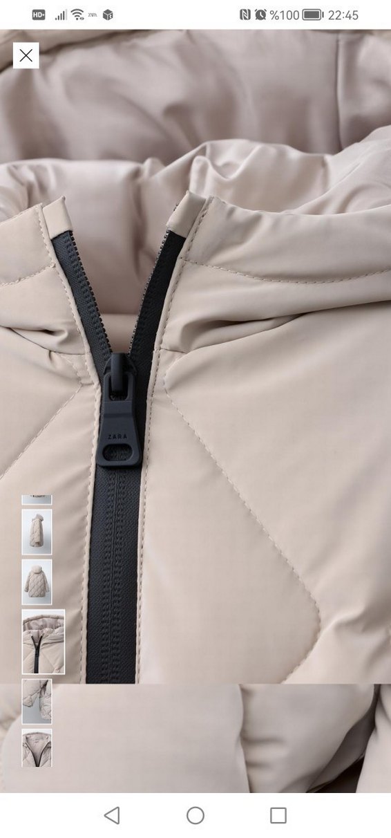 Bej Kapüşonlu Midi Kışlık Mont - Görsel 4