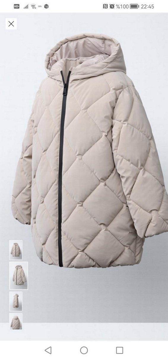 Bej Kapüşonlu Midi Kışlık Mont - Görsel 2