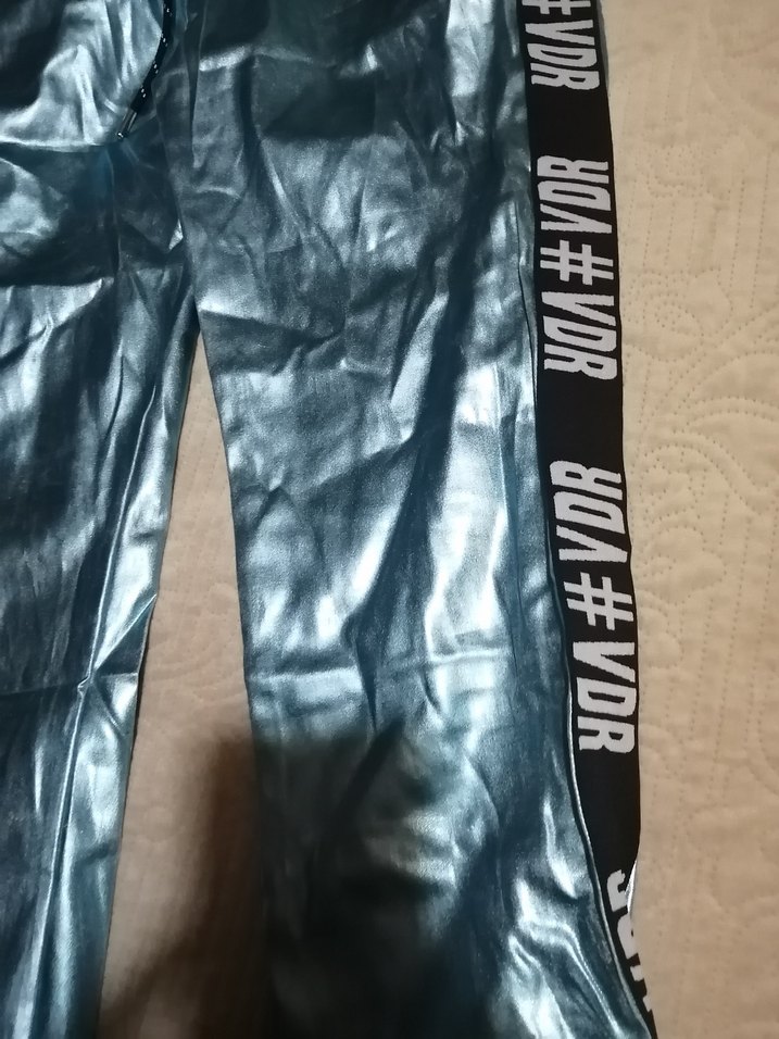 Kızlar için Parlak Mavi Metalik Eşofman Altı - Görsel 2