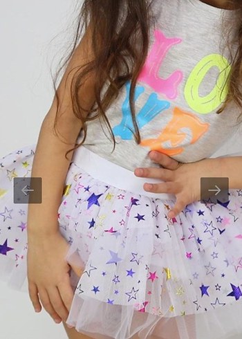 Kaylakids Parlak Yıldız Desenli Kız Çocuk şort Etek