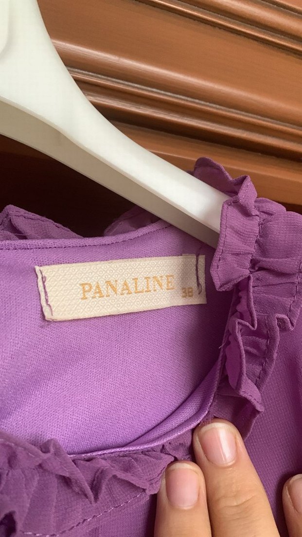 Mor Uzun Kollu Salaş Elbise - Görsel 5