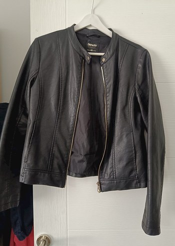 Kadın Siyah Deri Biker Ceket - Görsel 2