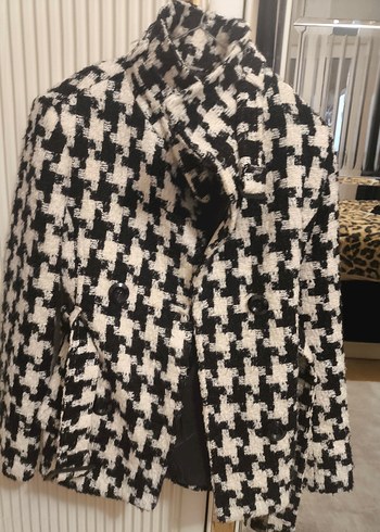 Kahverengi Yılan Desenli Kadın Kaban - Görsel 2