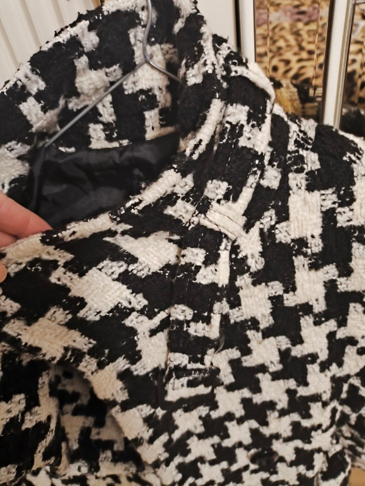 Kahverengi Yılan Desenli Kadın Kaban - Görsel 4