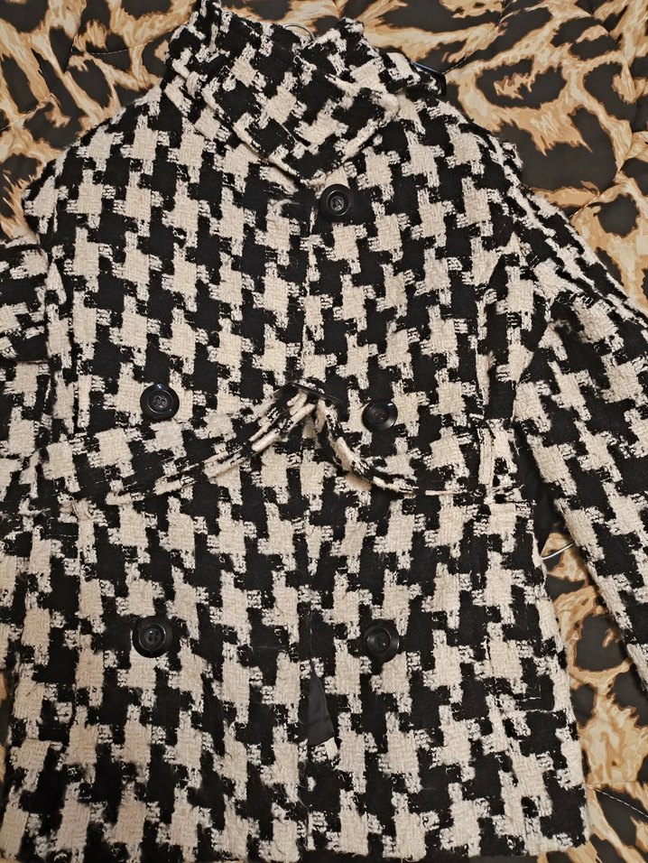 Kahverengi Yılan Desenli Kadın Kaban - Görsel 3