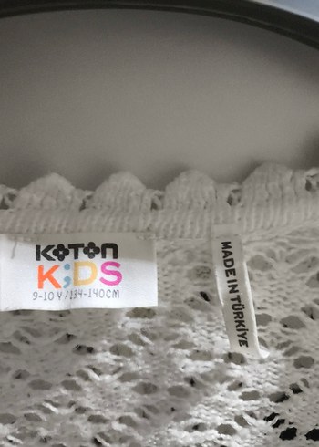 Beyaz Nakışlı Örgü  çocuk Hırka - Görsel 4