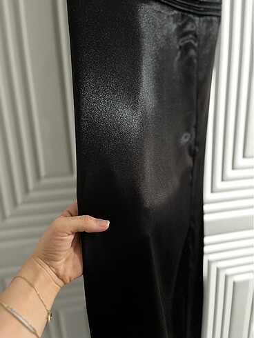 xs Beden siyah Renk Siyah saten elbise inci askılı