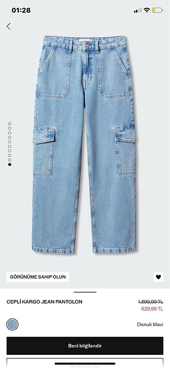 s Beden mavi Renk Mango jean