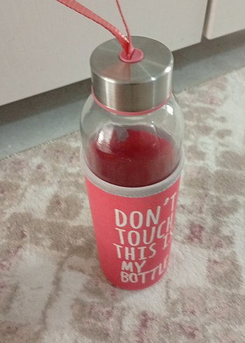 Pastel Pembe Cam Su Şişesi - Görsel 2