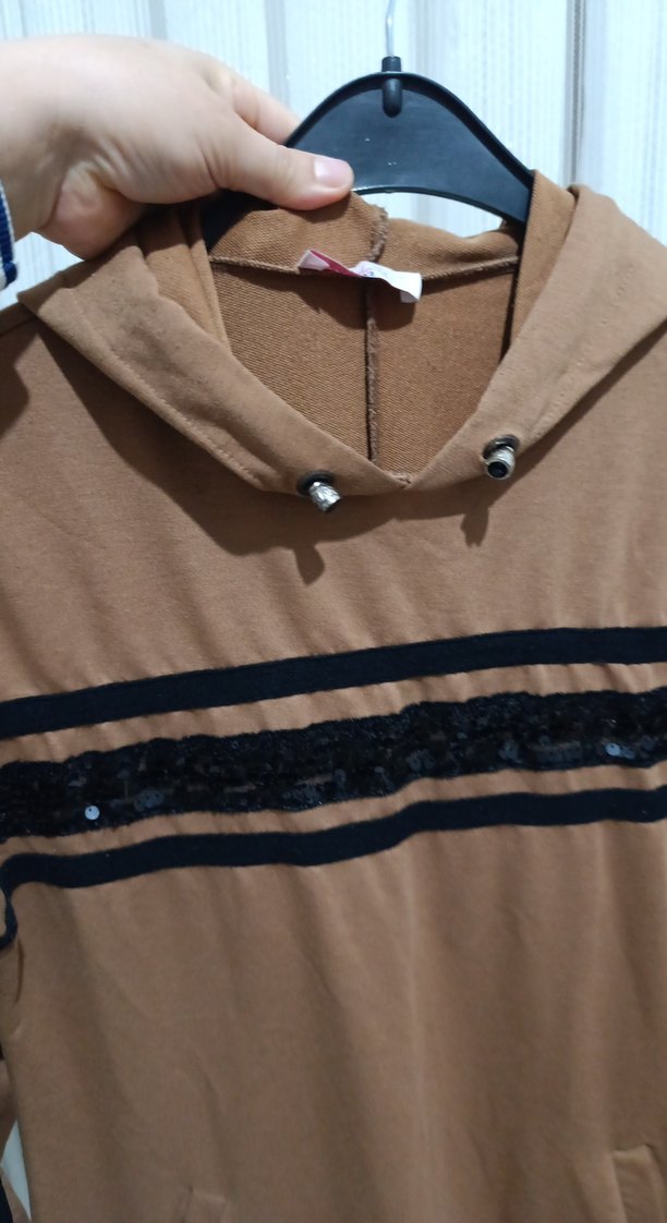 Kahverengi Uzun Kollu Kadın Tunik - Görsel 5