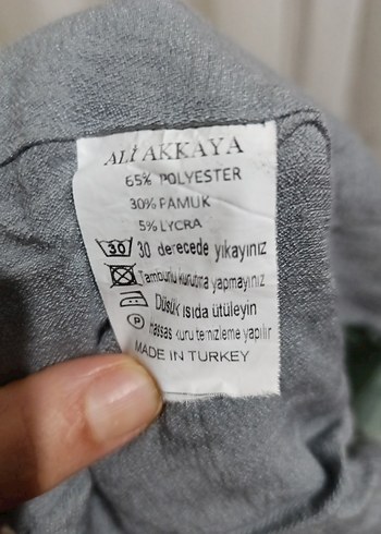 Gri Keten Midi Boy Düğmeli Bohem Elbise - Görsel 5